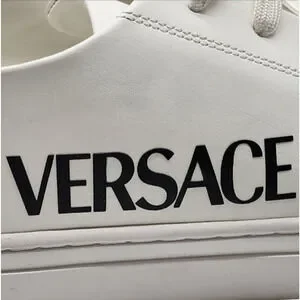 Versace | Shoes | Versace Logo Leather Mens Lowtop Sneakers  display picture 1